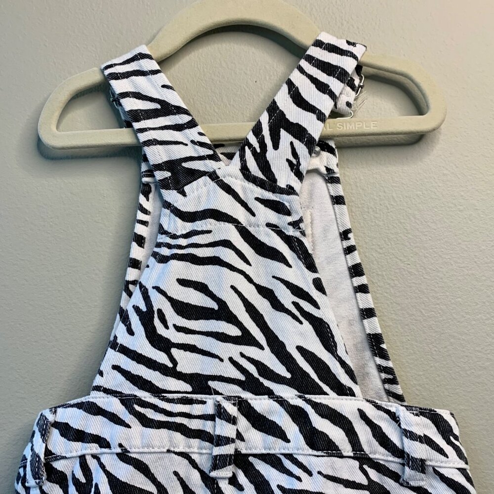 SEED HERITAGE Zebra Print Shortalls Girls 4 4T Denim Spring Shorts Overalls Kids - Picture 4 of 9